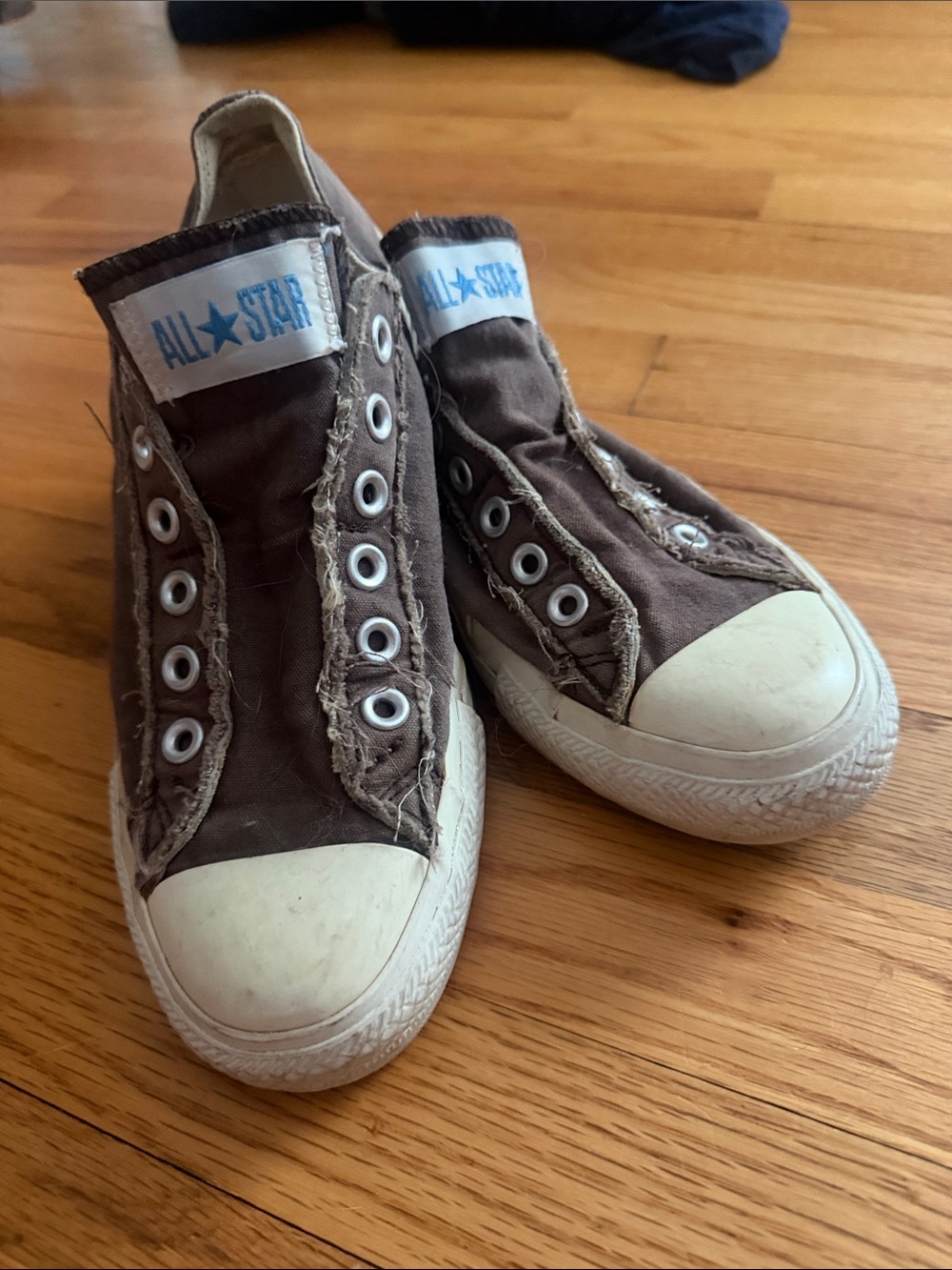 Converse All Star Women's Brown Canvas Slip-On Athletic Sneakers